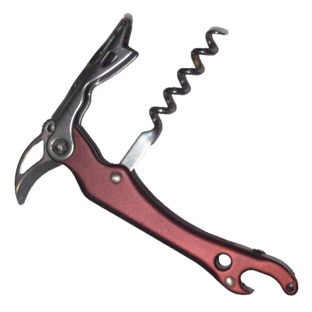 Italian Wine Steward's Tool Waiter's Corkscrew Burgandy Anodized Aluminum 2005